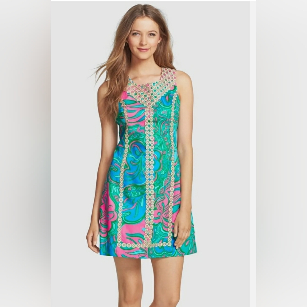 Lilly Pulitzer Pink Gold MacFarlane Shift Dress